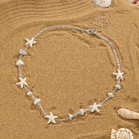 Stylish Adjustable Star Charm Pendant Necklace with Colorful Beads