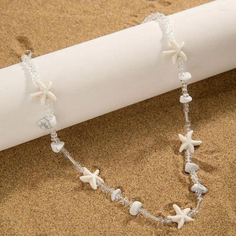 Stylish Adjustable Star Charm Pendant Necklace with Colorful Beads