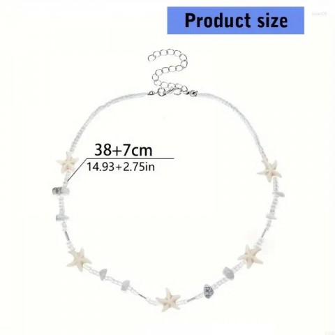 Stylish Adjustable Star Charm Pendant Necklace with Colorful Beads