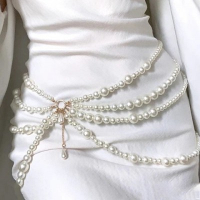 Y2K Fashion Pearl Waist Chain for Women - Retro Body Jewelry