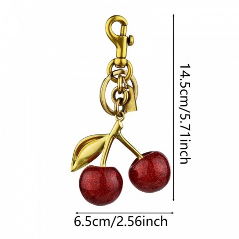 Sweet Red Cherry Keychain Charm for Women Handbags, EVA Material, Bohemian Style H250217