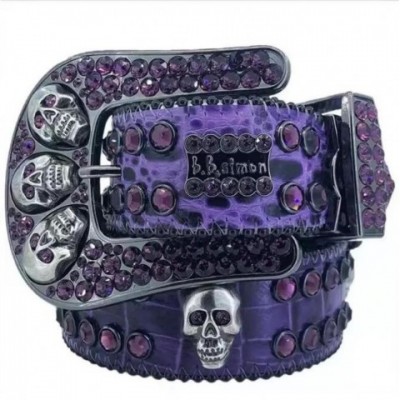 Designer Belt Bb Simon Shiny Dia The Trojan Red Jet for Men and Women