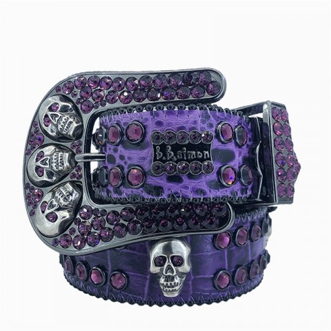 Designer Belt Bb Simon Shiny Dia The Trojan Red Jet for Men and Women