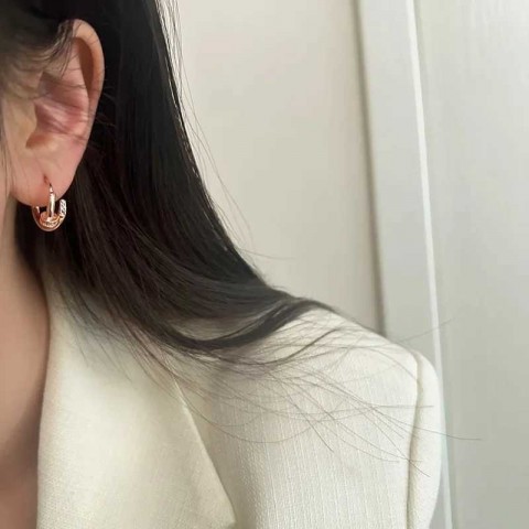 Real 925 Sterling Silver Zircon Nail Ring Earrings for Women - Minimalist Fashion Jewelry H25507