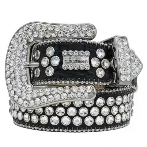 Designer Belt Bb Simon Shiny Dia The Trojan Red Jet for Men and Women