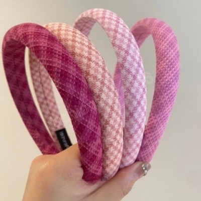 Candy Pink Comfortable Women's Fashion Headband - Casual Plaid Turban