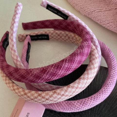 Candy Pink Comfortable Women's Fashion Headband - Casual Plaid Turban
