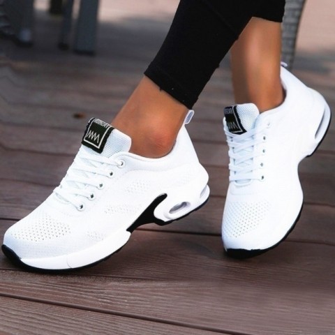 2023 Lightweight Women's Summer Mesh Sneakers Size 43 White Platform Casual Shoes