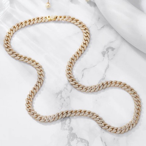 EWYA 18K Gold Plated S925 Silver Cuban Link Bracelet for Women Men