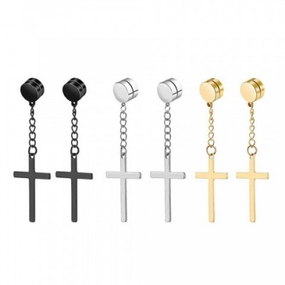 WKOUD Unisex Punk Strong Magnetic Ear Stud Set for Men - Non-Piercing Earrings