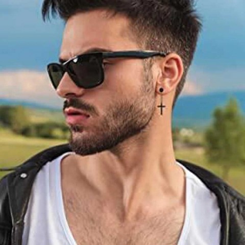 WKOUD Unisex Punk Strong Magnetic Ear Stud Set for Men - Non-Piercing Earrings