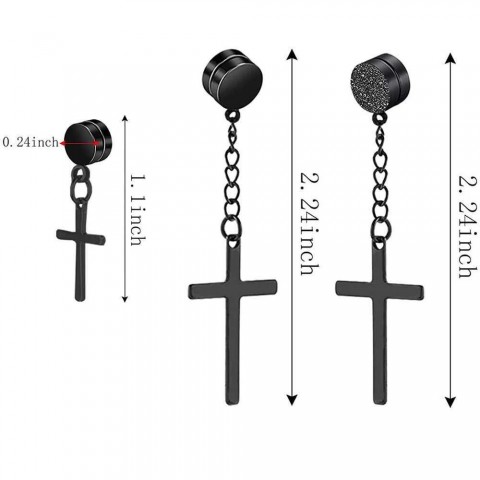 WKOUD Unisex Punk Strong Magnetic Ear Stud Set for Men - Non-Piercing Earrings