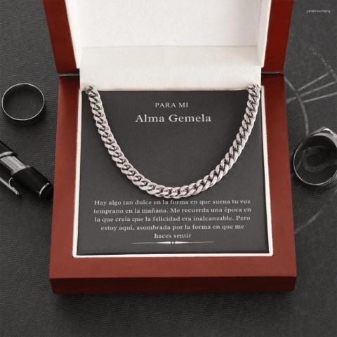 Chains Alma Gemela Cuban Link Necklace for Cool Men | Unique Gift for Boys