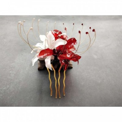 LALAVARA Handmade Floral Hanfu Hair Accessory - Women Girls Chinese Style Barrettes