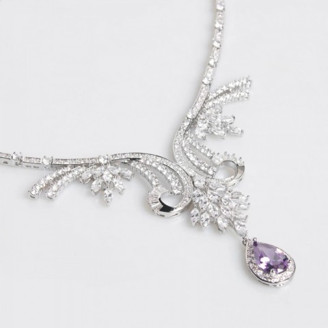 Womens Bridal Jewelry Set with Cubic Zirconia Water Drop Earrings