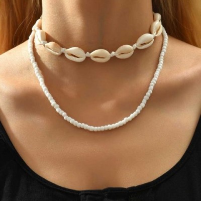 Rhinoceros Women's Minimalist Animal Pendant Necklace, White Glass, 50cm Rope Chain