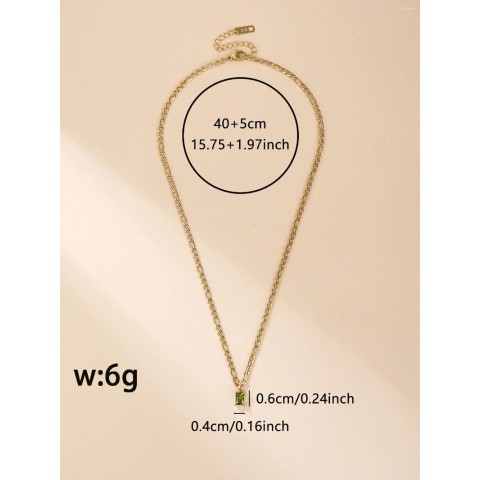 Elegance Pendant Necklace with Geometric Designs in Fresh Greenstone