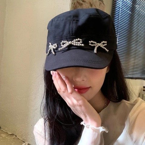 Visor Caps for Adults - Beaded Bowknot Design for Cycling & Hiking
