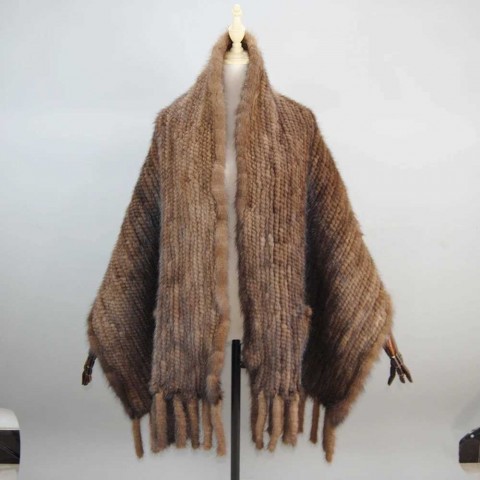 Luxury Winter Pashmina Scarf for Women - Real Mink Fur Shawl