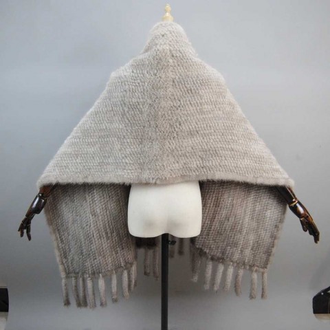 Luxury Winter Pashmina Scarf for Women - Real Mink Fur Shawl