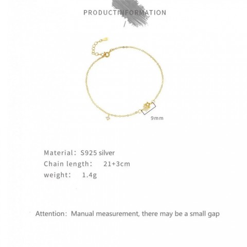 Customizable Shiny S925 Sterling Silver Zircon Star Anklet