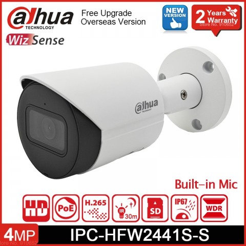 Dahua WizSense 4MP Bullet Security Camera with POE & 30m IR
