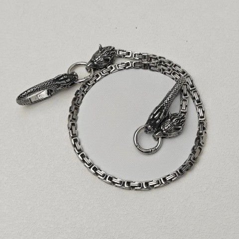 Retro Wolf Head Stainless Steel Men's Keychain - The Divine Dragon