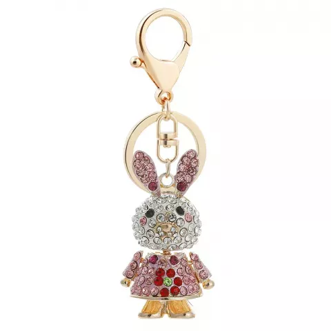 Luxury Metal Rhinestone Rabbit Keychains for Women and Unisex - Cute Animal Jewelry Gift