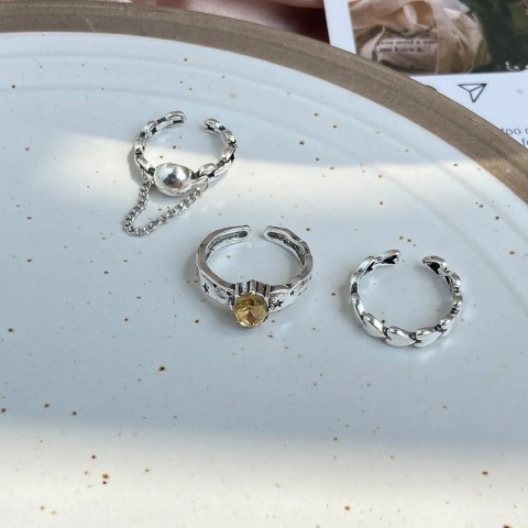 Elegant Adjustable Hollow Heart Ring Set 3/5/7PCS for Women, Perfect Wedding Party Gift
