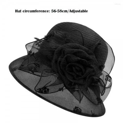 Elegant Beret Women Sun Protection Hat with Flower Bow