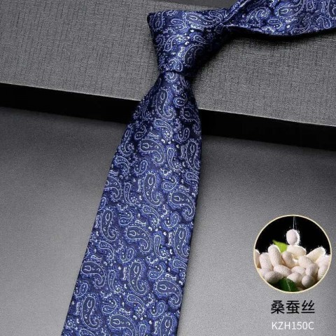 Luxury Men's 100% Silk Business Ties 2024 Purple Blue Striped High-End Jacquard Weave Gift Box