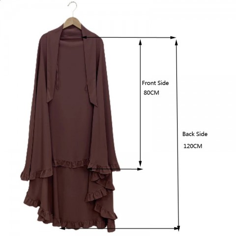 Long Nidal Quality Khimar Hijab for Women - Lace Camouflage Prayer Scarf