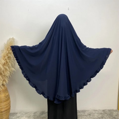 Long Nidal Quality Khimar Hijab for Women - Lace Camouflage Prayer Scarf