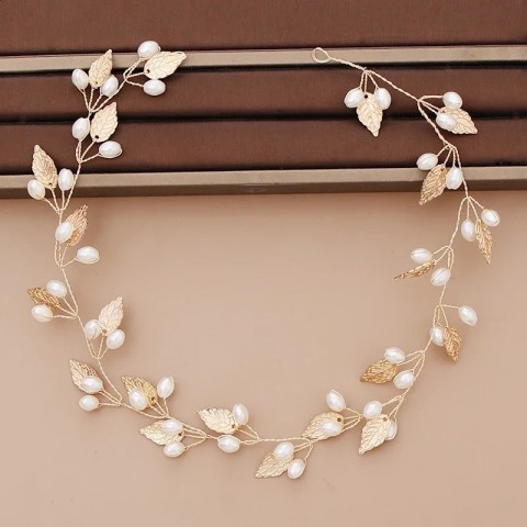 Pearl Crystal Tiara Bridal Headpiece for Women