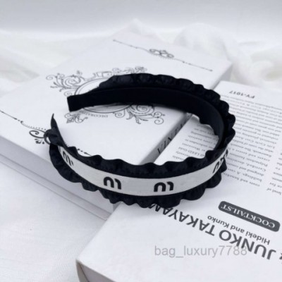 Luxury Brand Women's Bow Headband Scarf With Ruffle Design