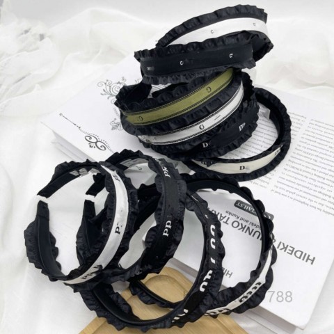 Luxury Brand Women's Bow Headband Scarf With Ruffle Design