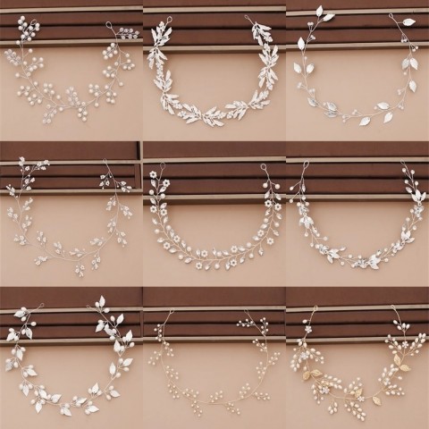 Pearl Crystal Tiara Bridal Headpiece for Women