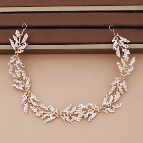 Pearl Crystal Tiara Bridal Headpiece for Women