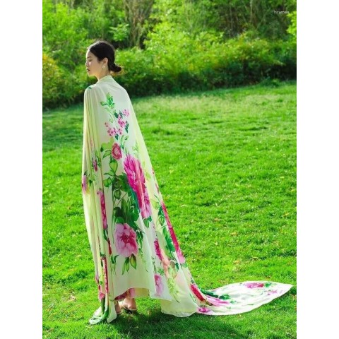 Luxury Women's Oversize Silk Scarf for Summer