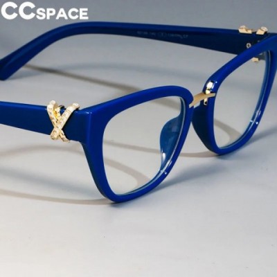 Cat Eye Wooden Frames with Rhinestone for Women, Green Geometric Style, Model 45605