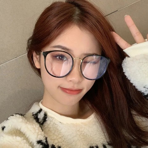 Vintage Gold Round Anti-Blue Light Glasses for Women