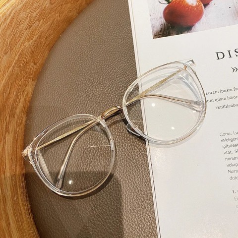 Vintage Gold Round Anti-Blue Light Glasses for Women