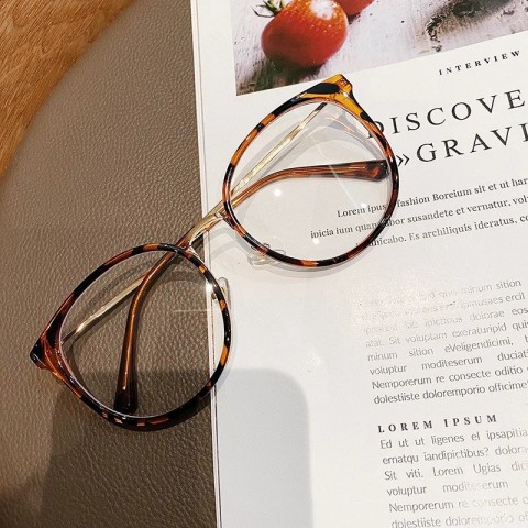 Vintage Gold Round Anti-Blue Light Glasses for Women