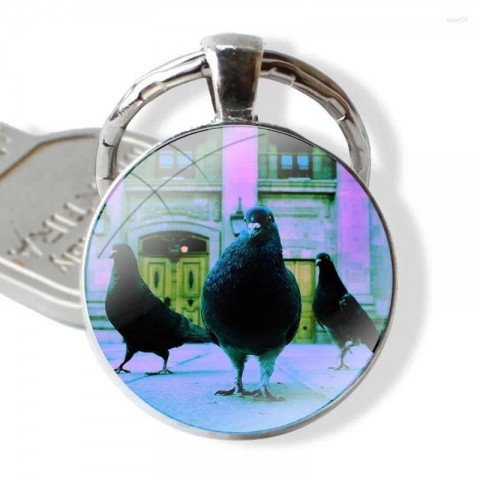 Vibin' Pidge Handcrafted Glass Keychain for Boys
