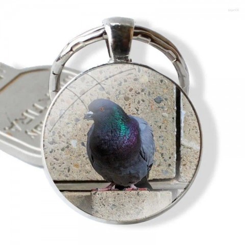 Vibin' Pidge Handcrafted Glass Keychain for Boys