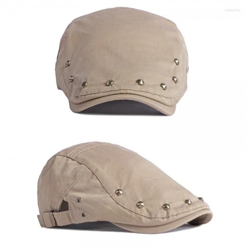 Sboy Women's Fashion Cotton Beret with Studs