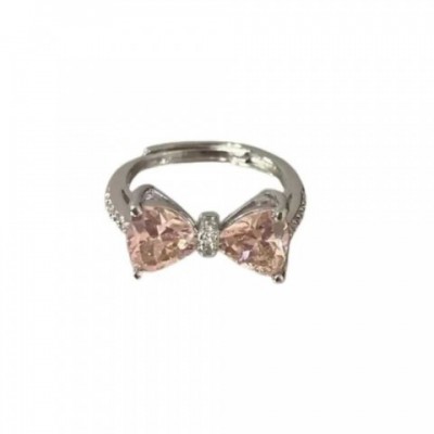 Solitaire Wood Mood Tracker Ring for Women - Adjustable Bowknot Design
