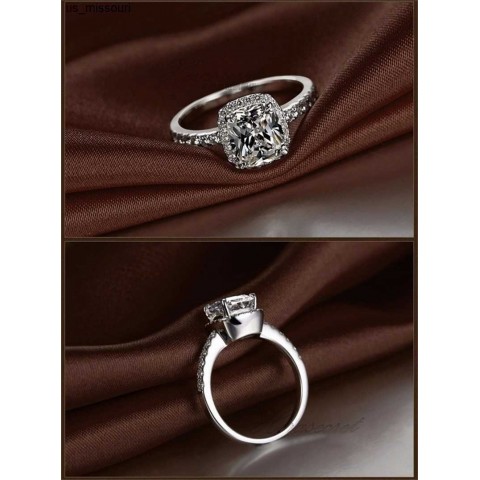 GALAXY Sterling Silver CZ Diamond Band Ring for Women Sizes US 5-12