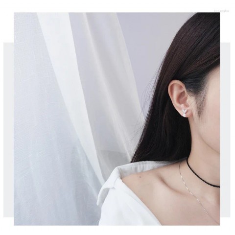 Stud Earrings Women's Sterling Silver Sprouting Heart Design Korean INS Style Elegant Jewelry with Pearls