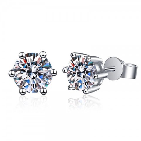 Stud Earrings 2ct Moissanite Sterling Silver for Unisex Anniversary Gift Q250102